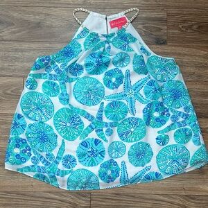 Lilly Pulitzer for Target halter top Medium blue and white print